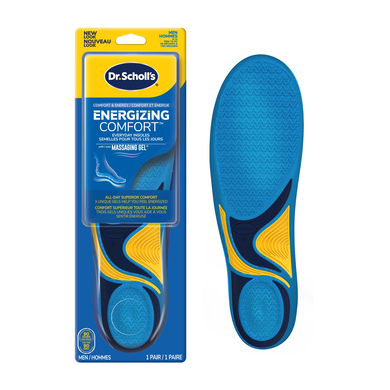 Dr. Scholl's - Energizing Comfort Every Insoles with Massaging Gel for Men 8-14 | 1 Pair