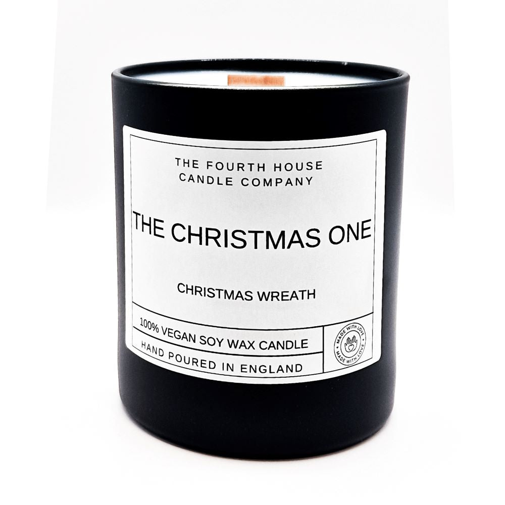 Vegan Wood Wick Candle -Pine Wreath (Christmas)