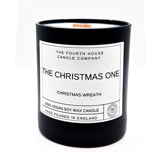 Vegan Wood Wick Candle -Pine Wreath (Christmas)