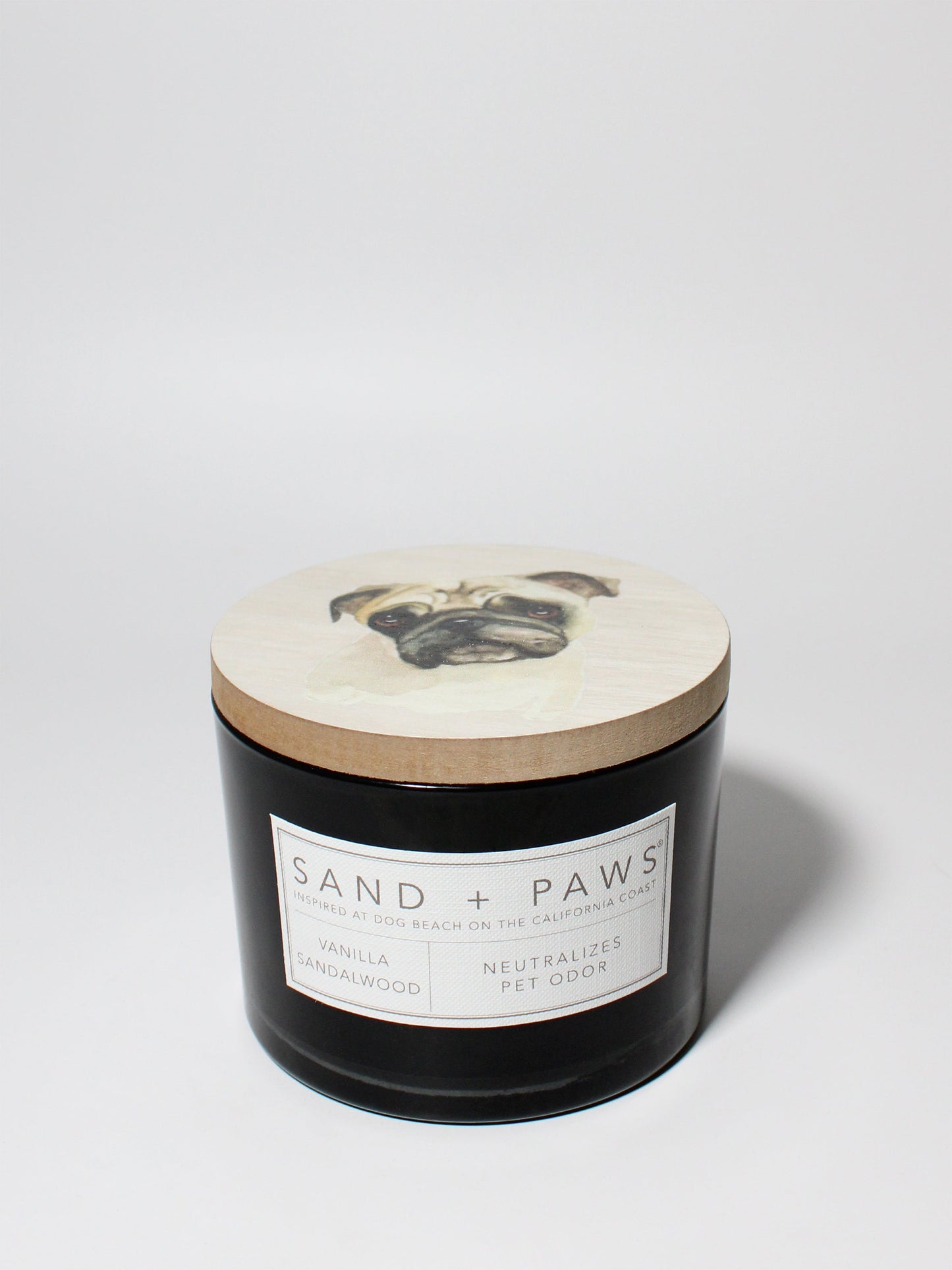 Sand + Paws Vanilla Sandalwood 12 oz scented candle