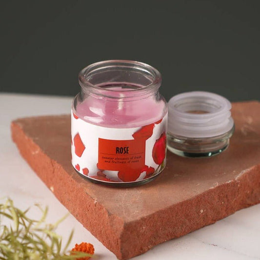 3oz Rose Mason Jar Candle, Set of 4
