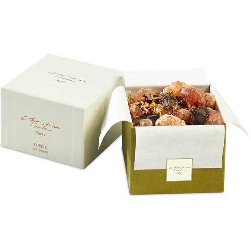 Christian Tortu Forests Pot-Pourri (450 g) showing box open to view pot pourri