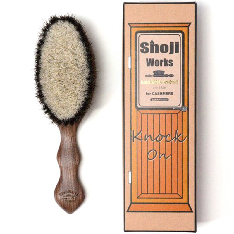 Shoji Works Cashmere Clothes Brush in Walnut with box