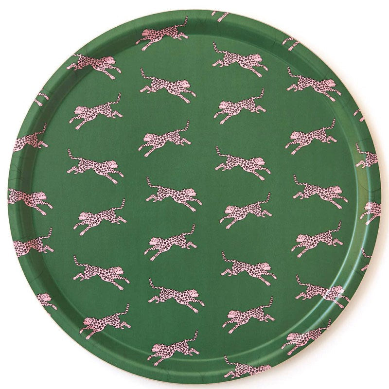 Blu Kat Pink Leopard Round Serving Tray (1 pc)