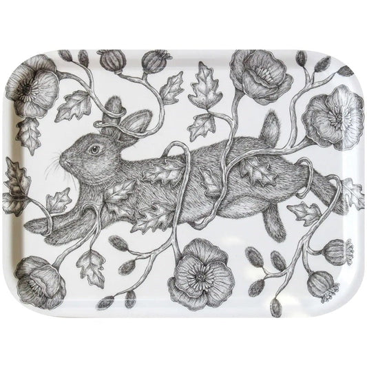 Through the Poppies Rabbit Birch Tray