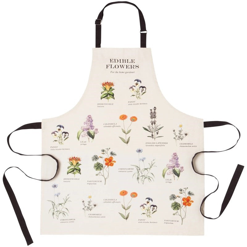 Edible Flowers Vintage Fine Print Apron