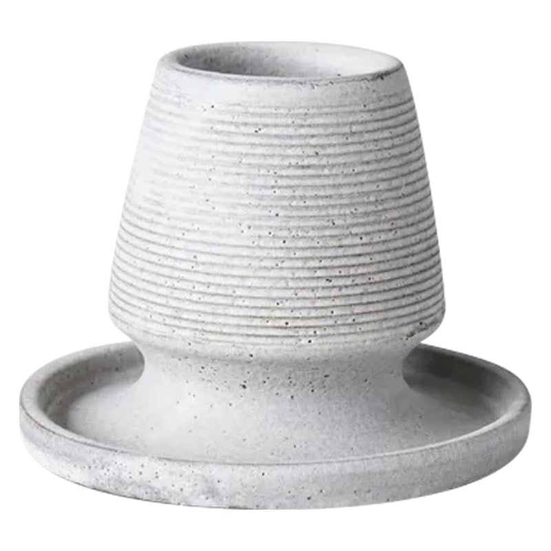 Stoneware Match Strike with Tray - Grey