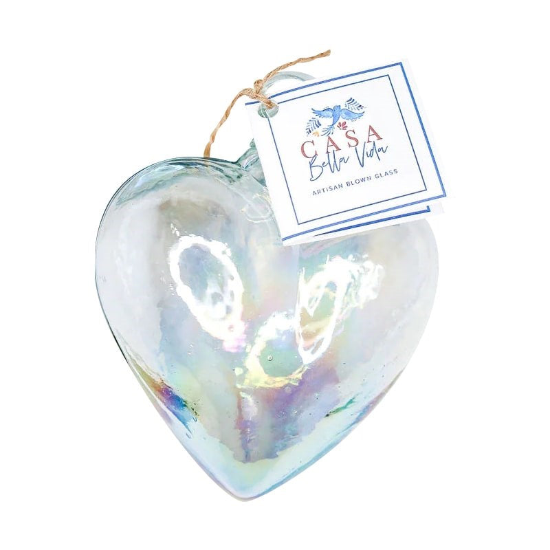 Clear Blown Glass Heart - Small