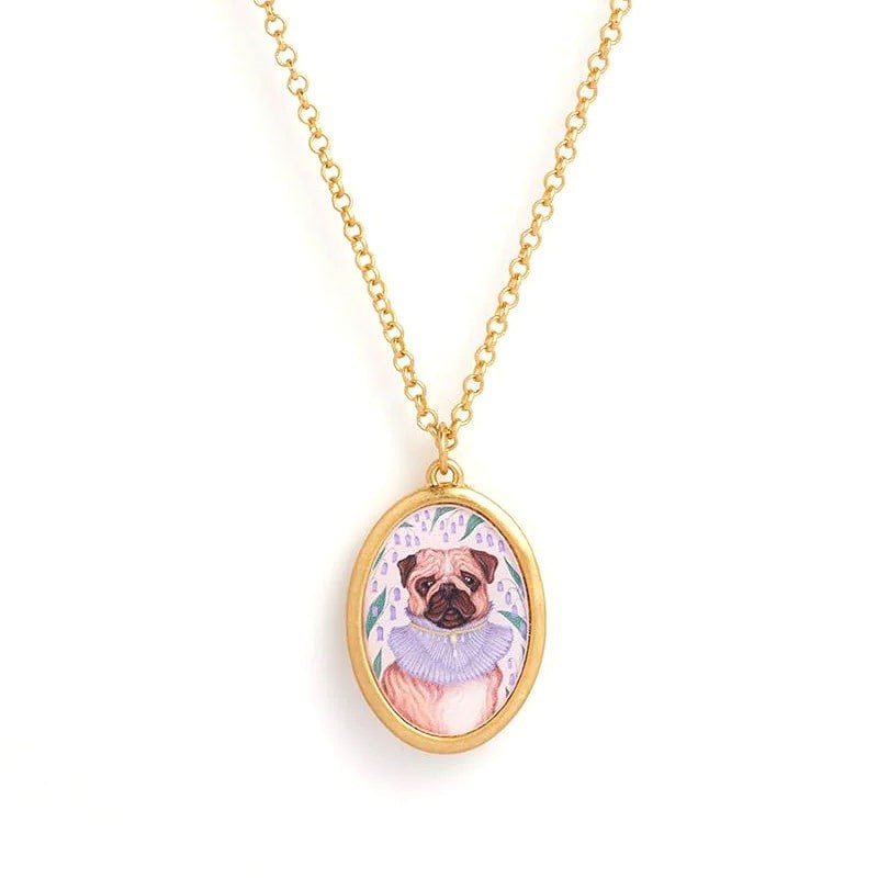 Catherine Rowe Pet Portraits Pug Pendant Necklace