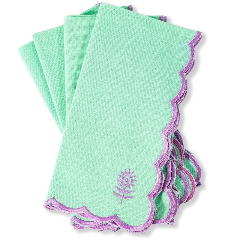 Furbish Studio Icon Linen Napkins - Mint + Lilac (4 pc)