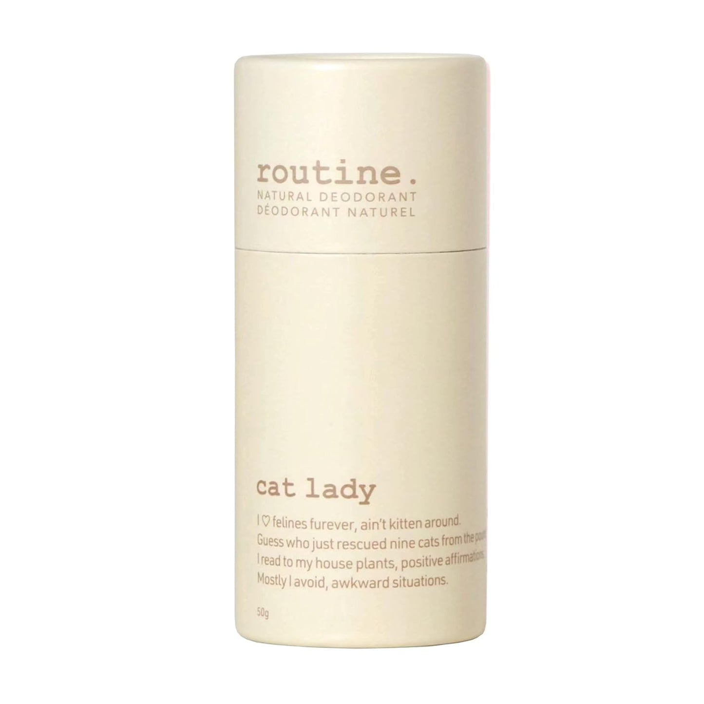 Routine Natural Deodorant Cat Lady Deo Stick | 1.7 Fluid Oz. Natural Deodorant Aluminum Free Natural Deodorant For Women & Men | (Stick Formula)