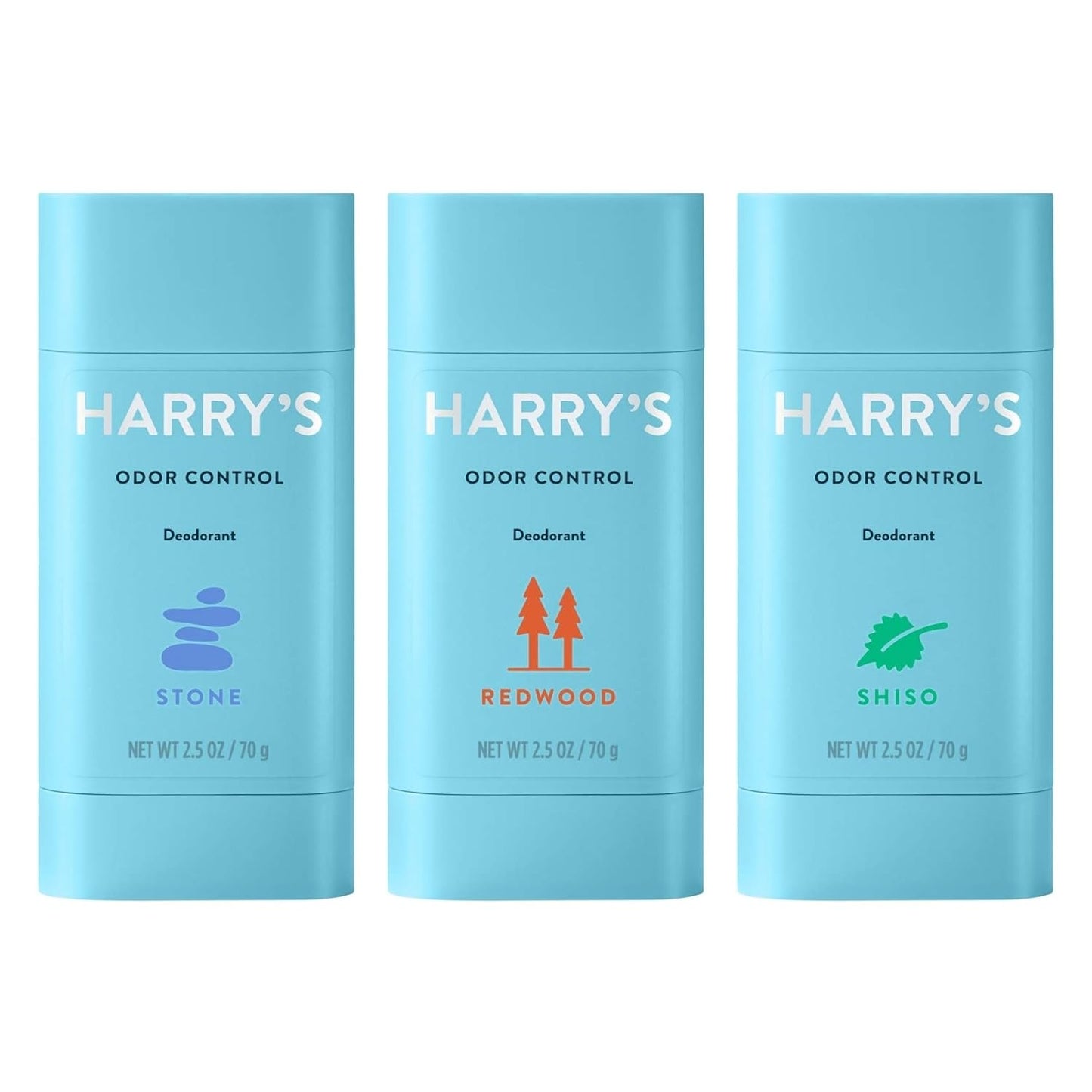 Harry's Men's Deodorant - Odor Control Deodorant - Aluminum-Free - Variety Pack - Stone, Shiso, Redwood, 2.5 Ounce (Pack of 3)