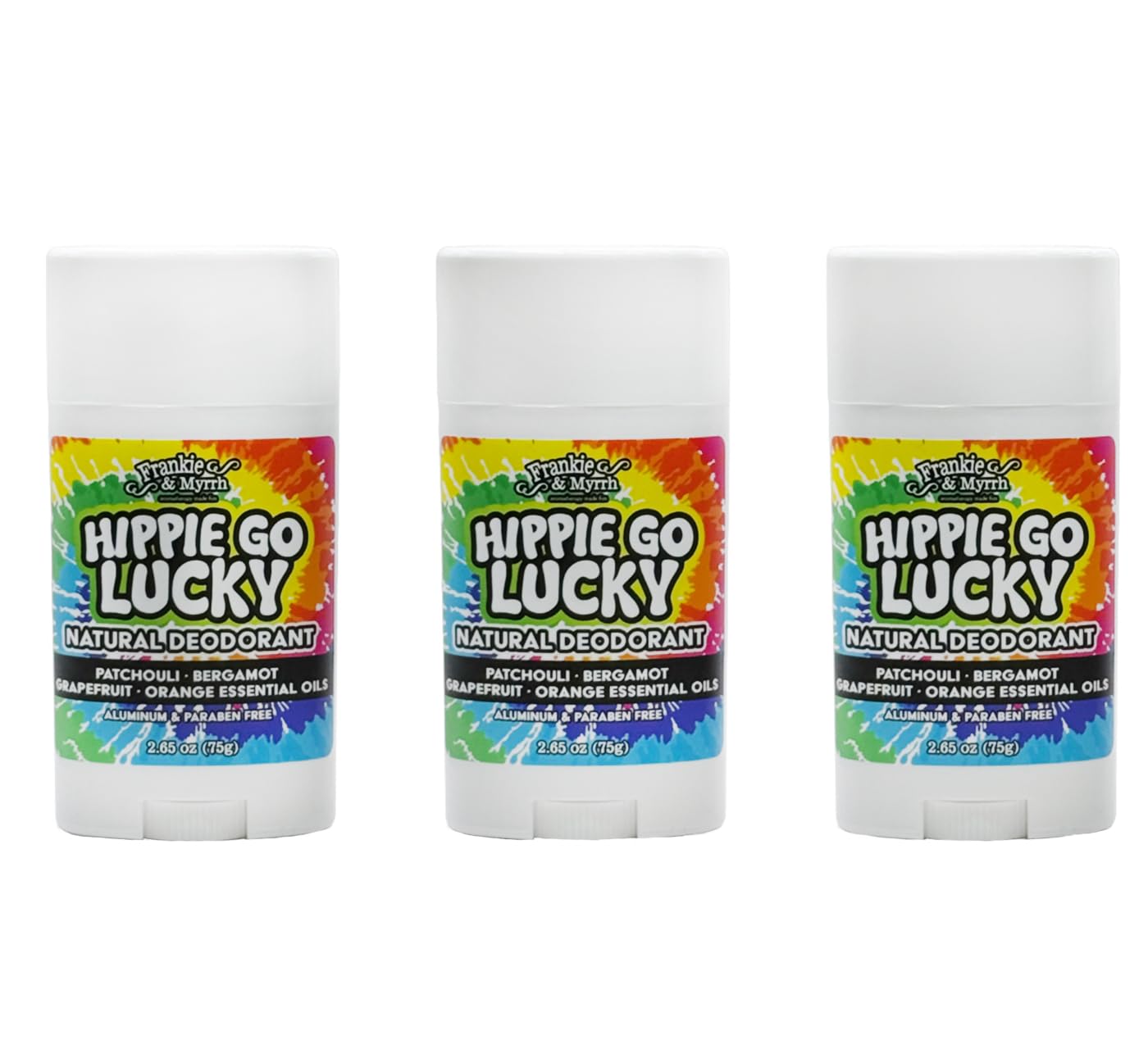 Frankie and Myrrh 3 pack Hippie Go Lucky Natural Deodorant