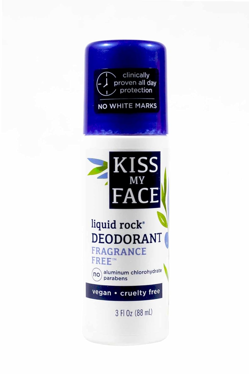 Kiss My Face Deodorant Liquid Rock Roll On Fragrance-Free 3 Ounce (88ml) (6 Pack)