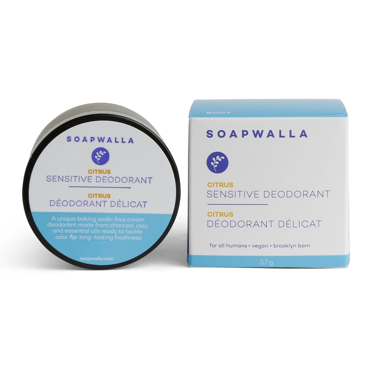 Natural Sensitive Citrus Aluminum-Free Deodorant Cream | Vegan, Cruelty-Free, Clean Skincare (Full Size, 2 oz | 57 g)