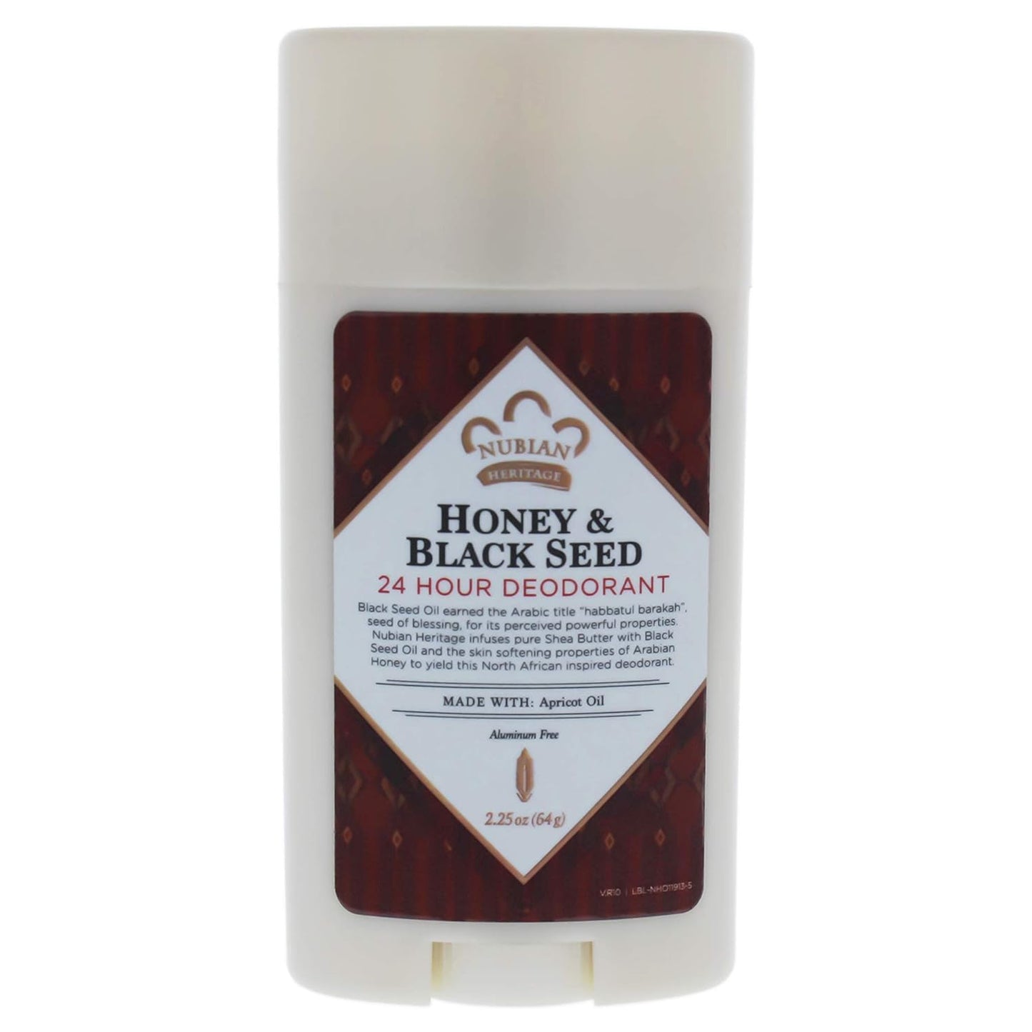 Nubian Heritage Honey and Black Seed Deodorant With Wild Honey and Apricot Oil, 24 Hour Protection , 2.25 OZ