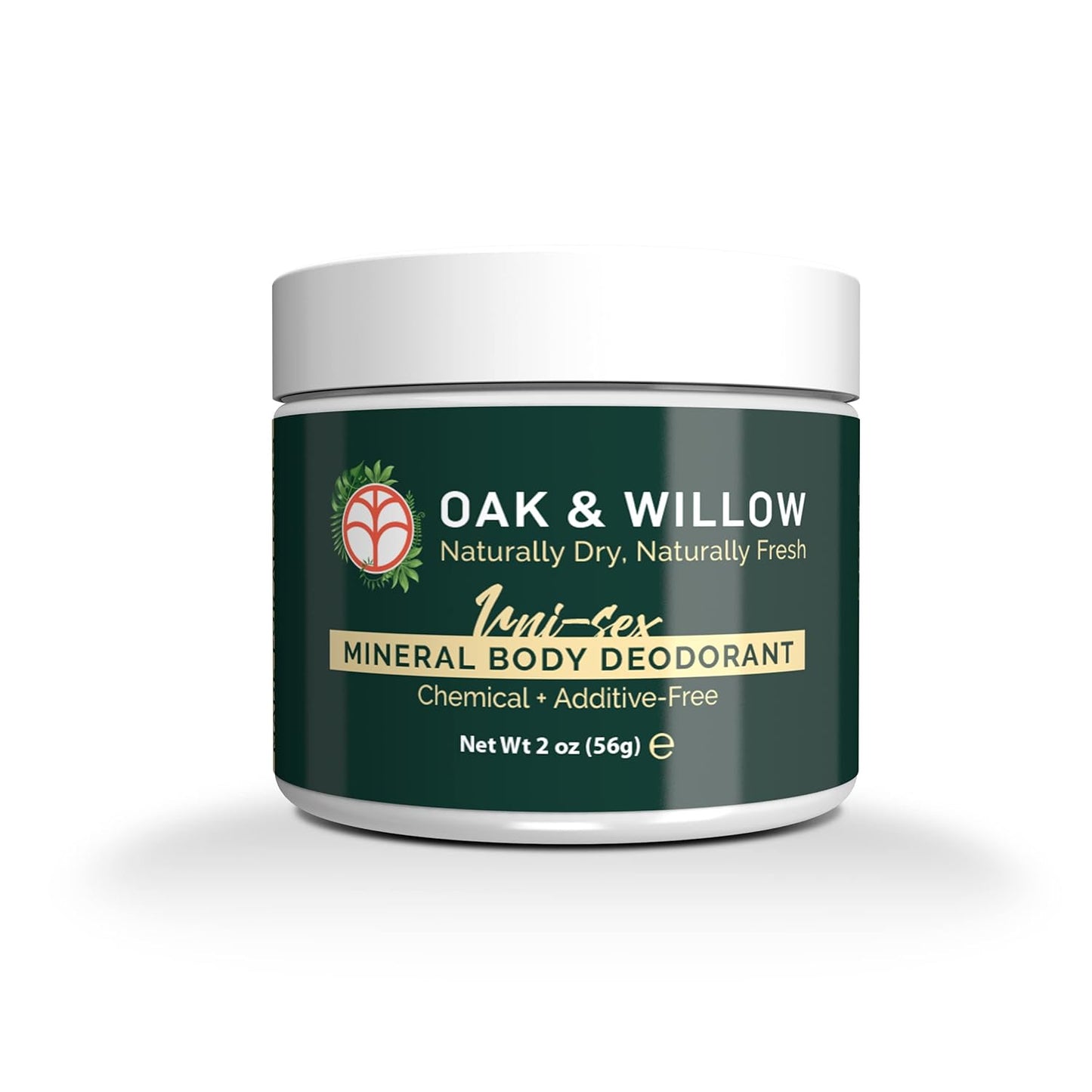 Generic Oak & Willow Mineral Body Deodorant for Men and Women - Chemical, Additive and Aluminum free with Alum Powder, Coconut Oil and Rose Water - 2oz