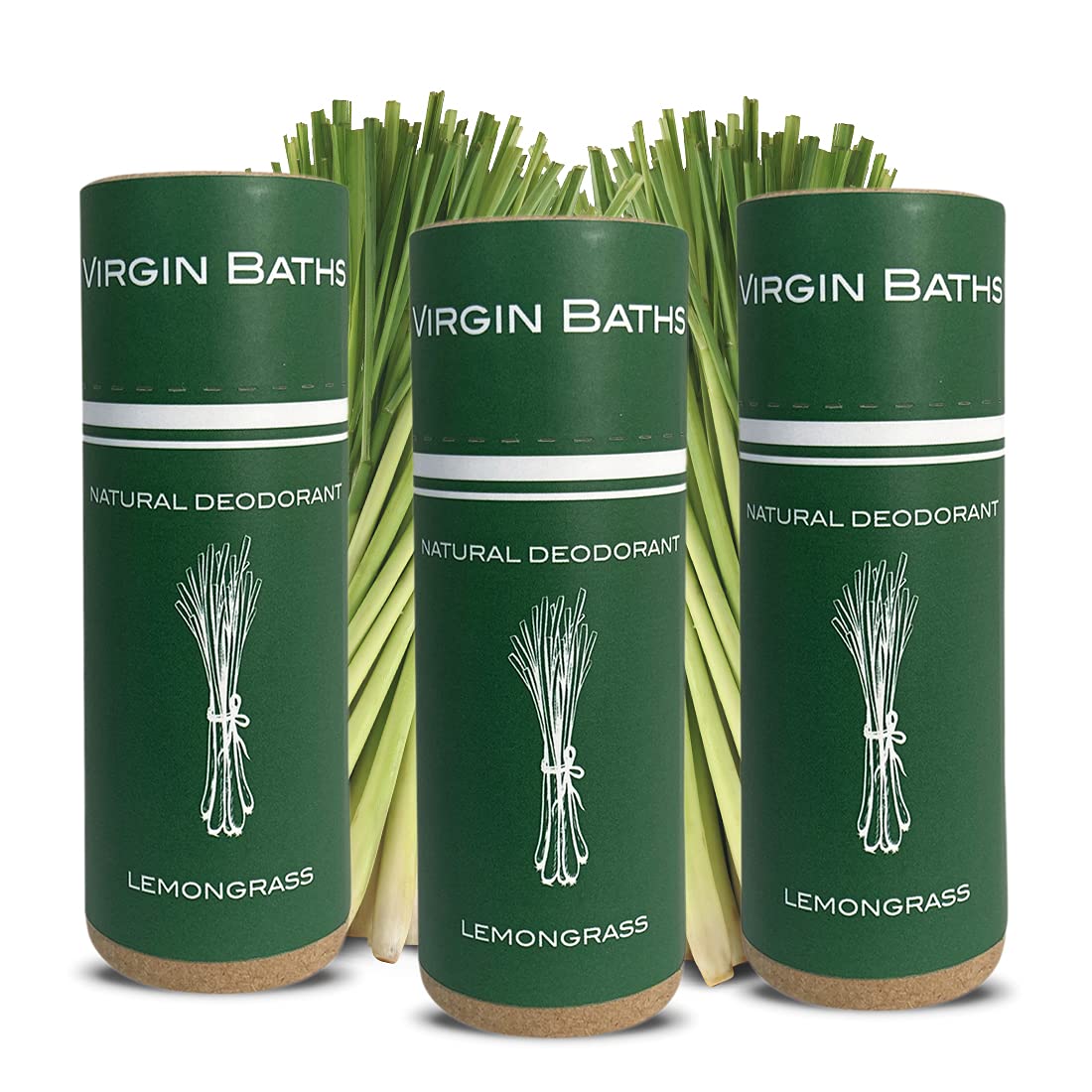 Deodorant 3 Pack Made from Virgin Coconut Oil – Odor Neutralizer, Moisturizing, Simple, All Natural Ingredients with Active Minerals - Infused with Coffee, Charcoal and Lemongrass