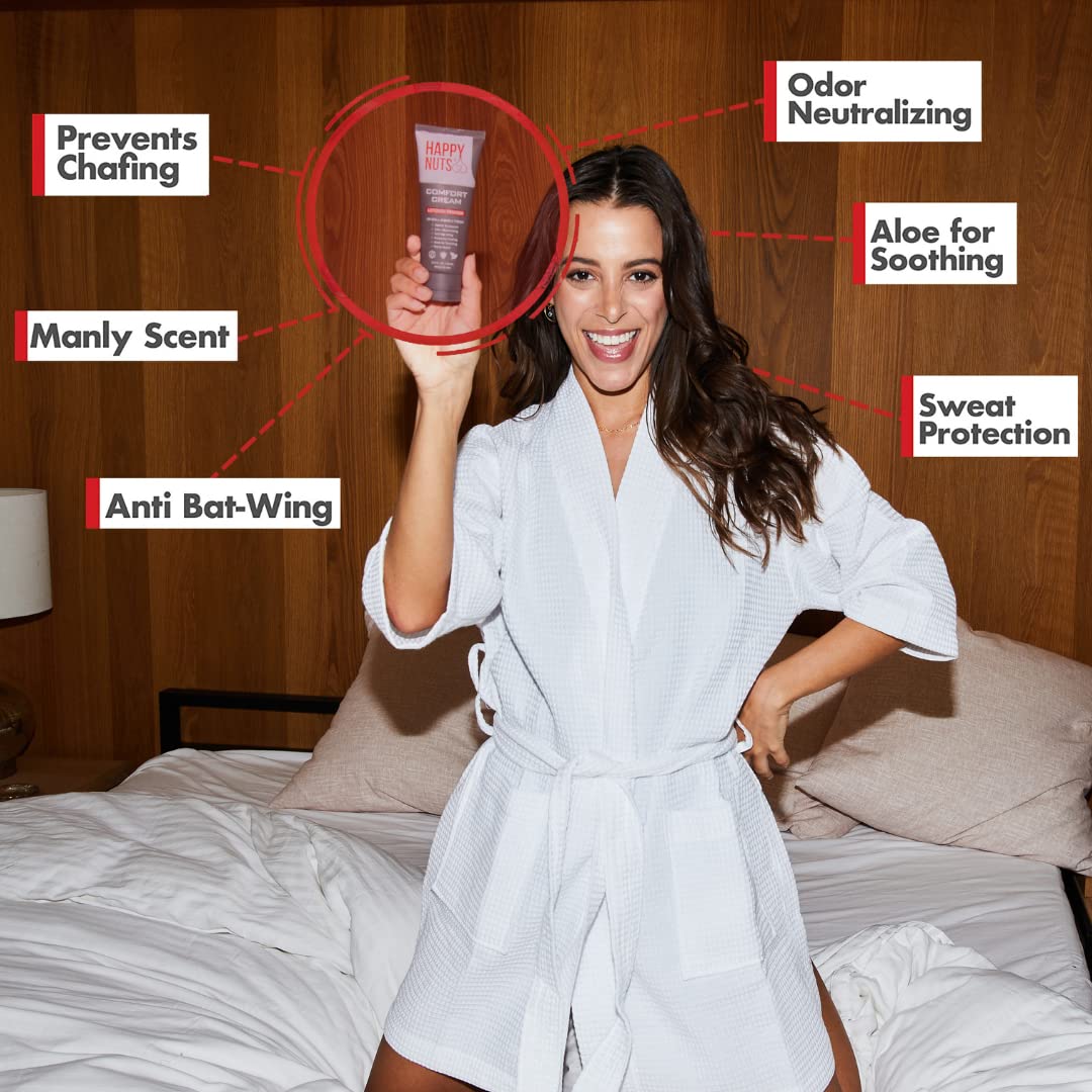 HAPPY NUTS and HAPPY CURVES Comfort Cream His and Hers Set - Anti-Chafing Sweat Defense, Odor Control, Aluminum-Free Mens Deodorant & Hygiene Product