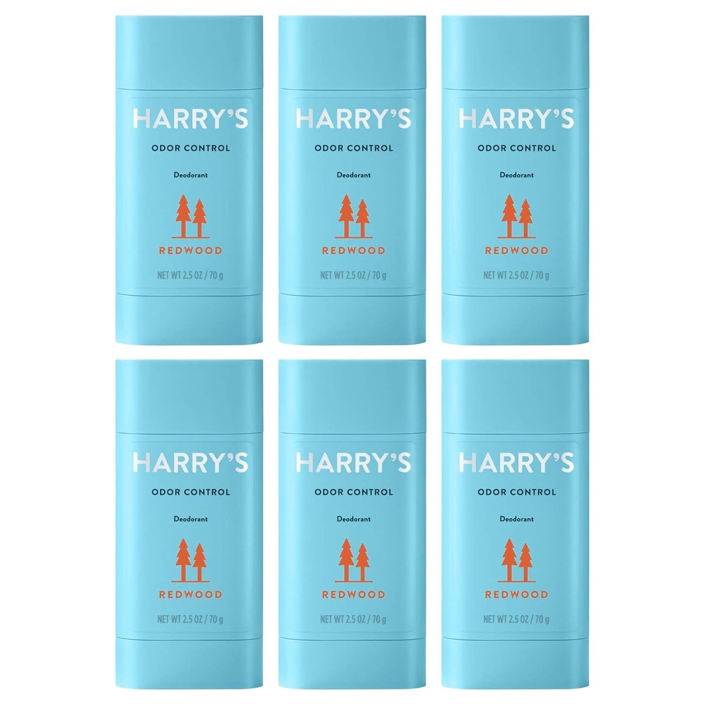 Harry's Men's Deodorant - Odor Control Deodorant - Aluminum-Free - Redwood (6 Count)