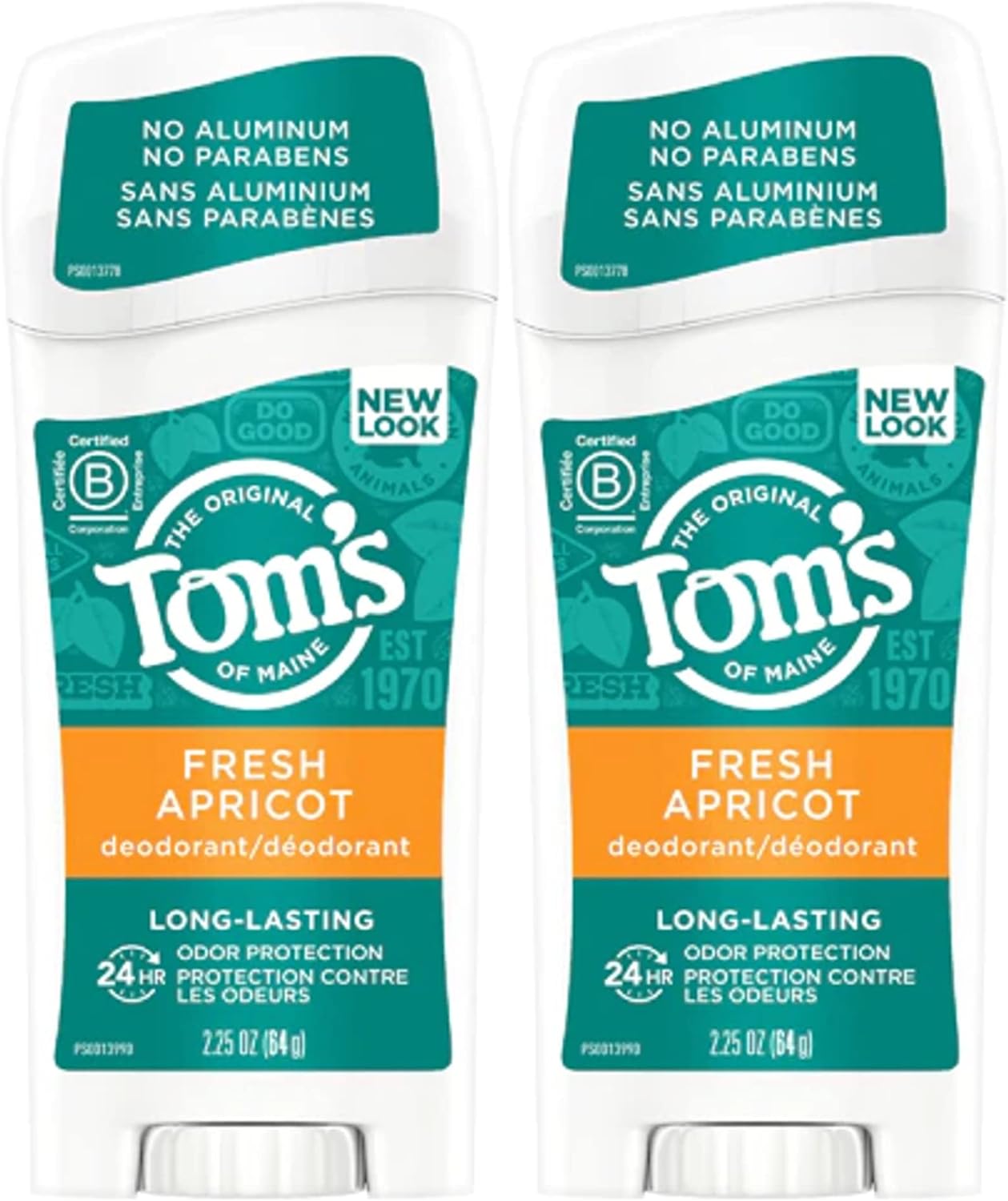 Tom's of Maine Long-Lasting Care Deodorant Stick, Apricot - 2.25 oz - 2 pk