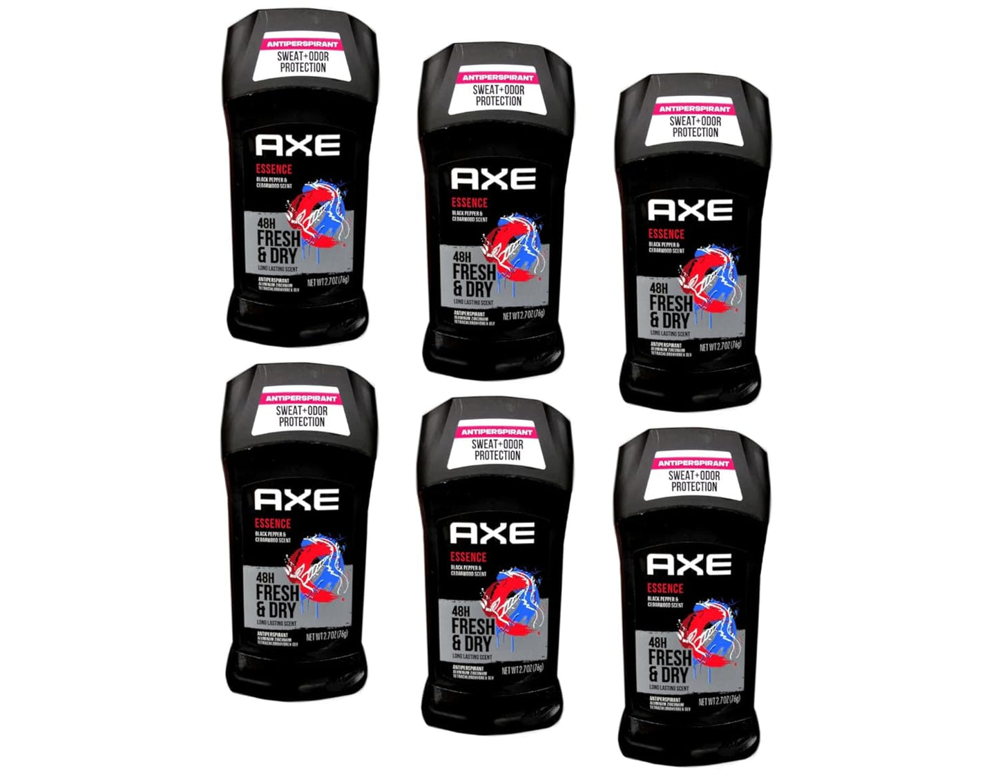 Axe Essence Dry All-Day Antiperspirant and Deodorant, 2.7 Oz. Pack of 6