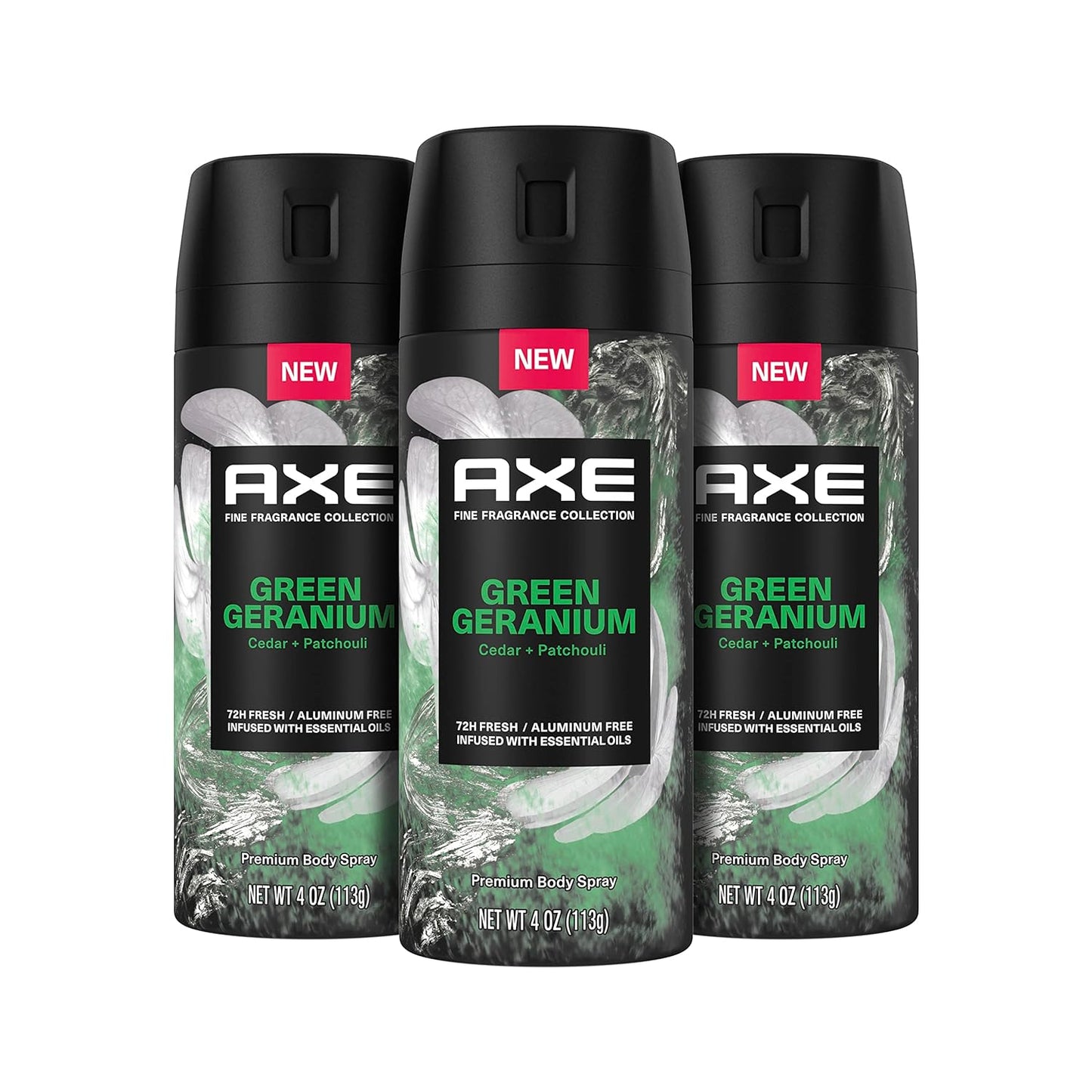 AXE Fine Fragrance Collection Green Geranium Body Spray for Men, 4 oz