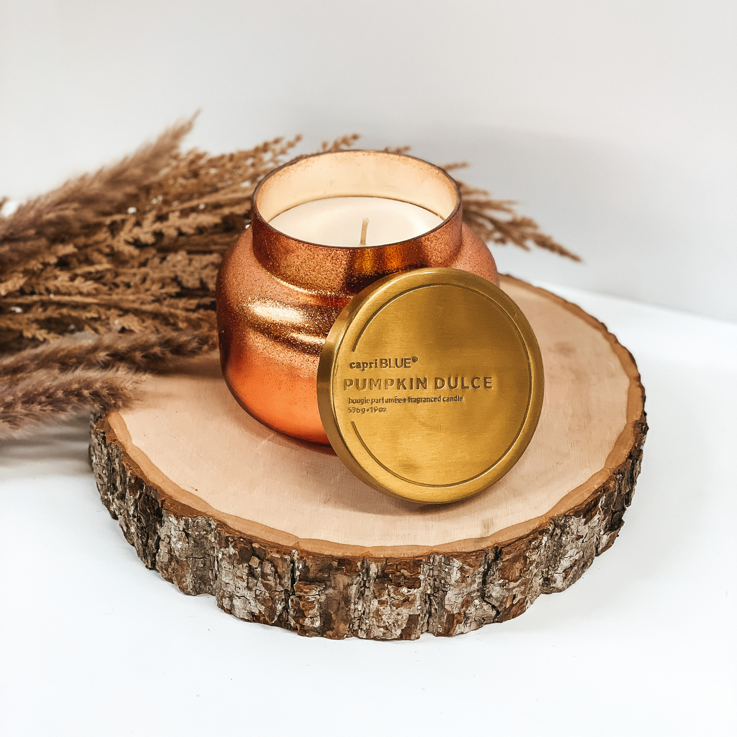 Capri Blue | 19 oz. Jar Candle in Copper Glitter Ombre | Pumpkin Dulce