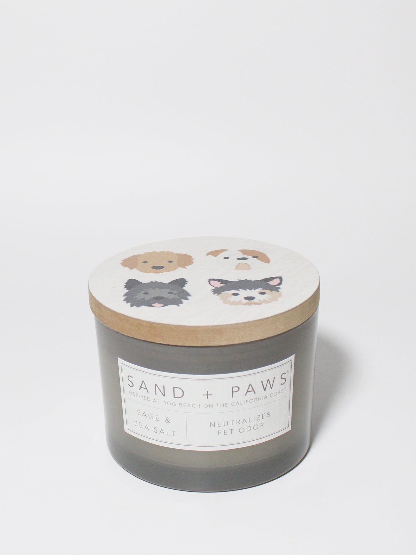 Sand + Paws Sage & Sea Salt 12 oz scented candle