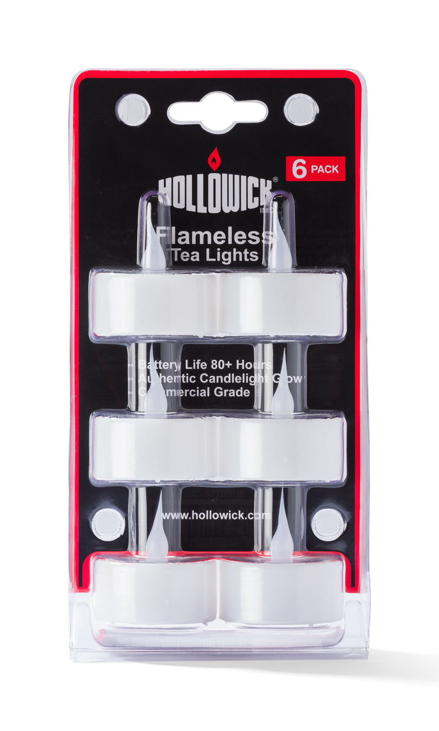 Hollowick LED Battery Powered Tealight Flameless Candles, 6-Pack