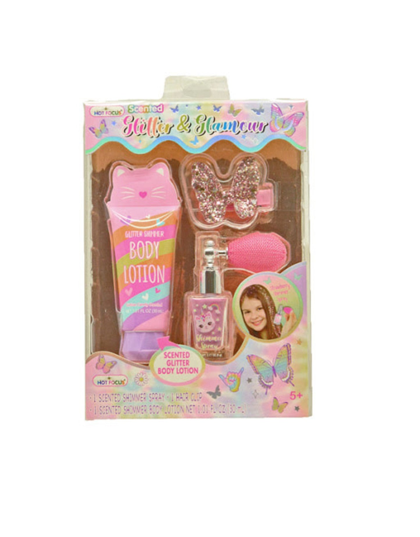 Hot Focus Caticorn Scented Glitter Shimmer Body Lotion & Shimmer Spray Glamour Set