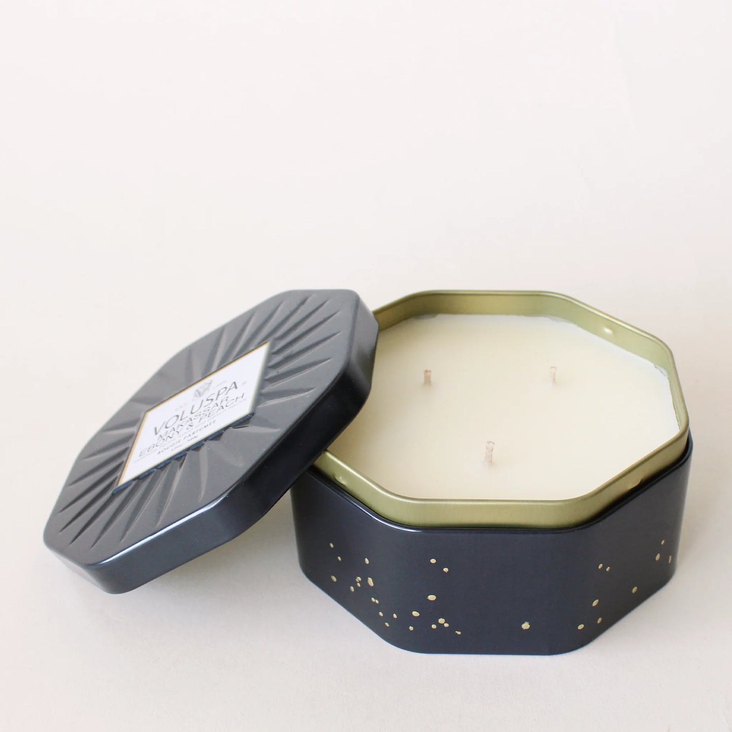 Makassar Ebony & Peach Octagon Candle