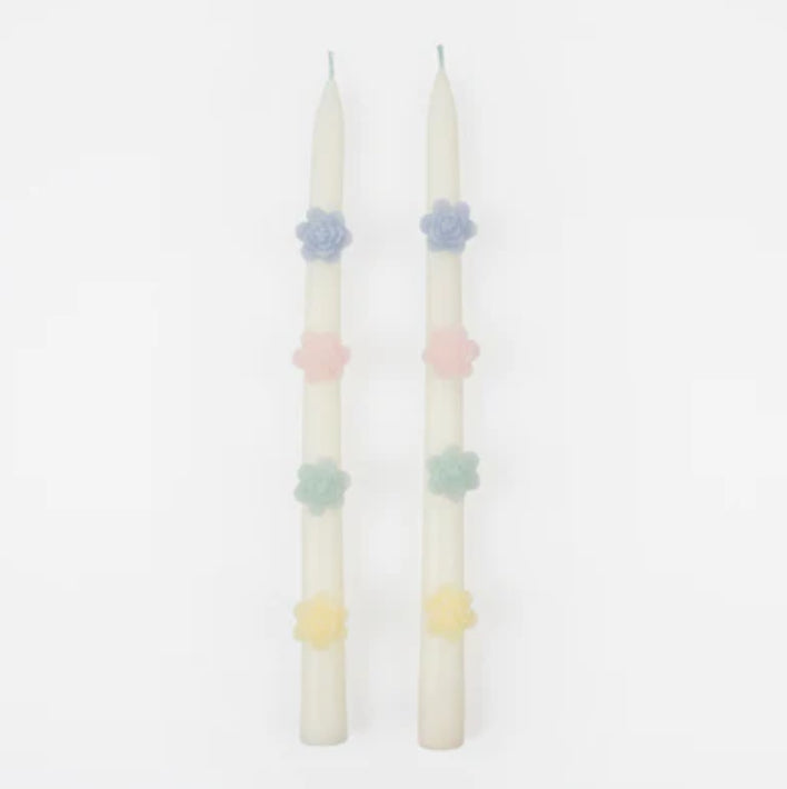 Pastel Flower Taper Candles