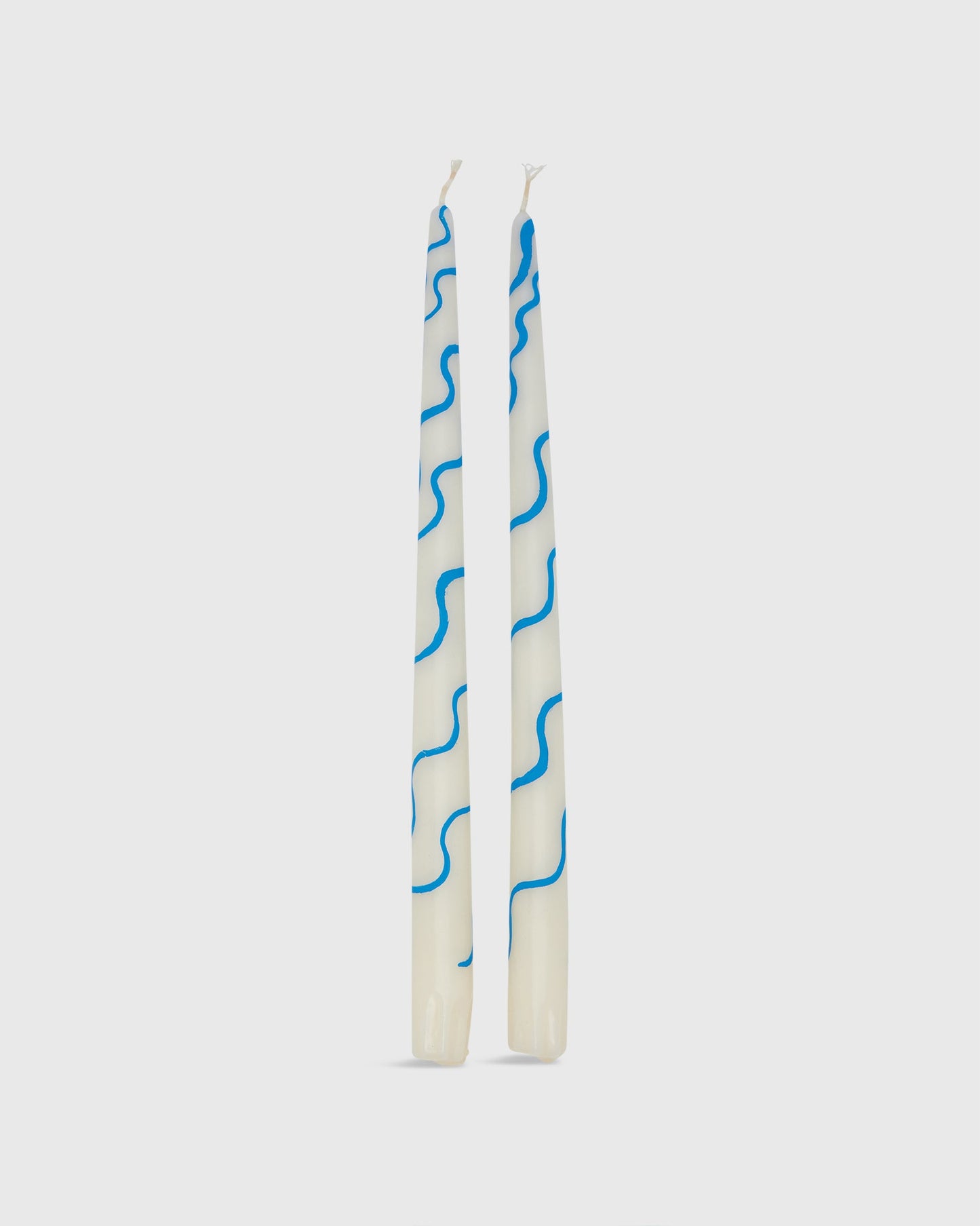 Hand-Painted Taper Candles (Set of 2) in Blue