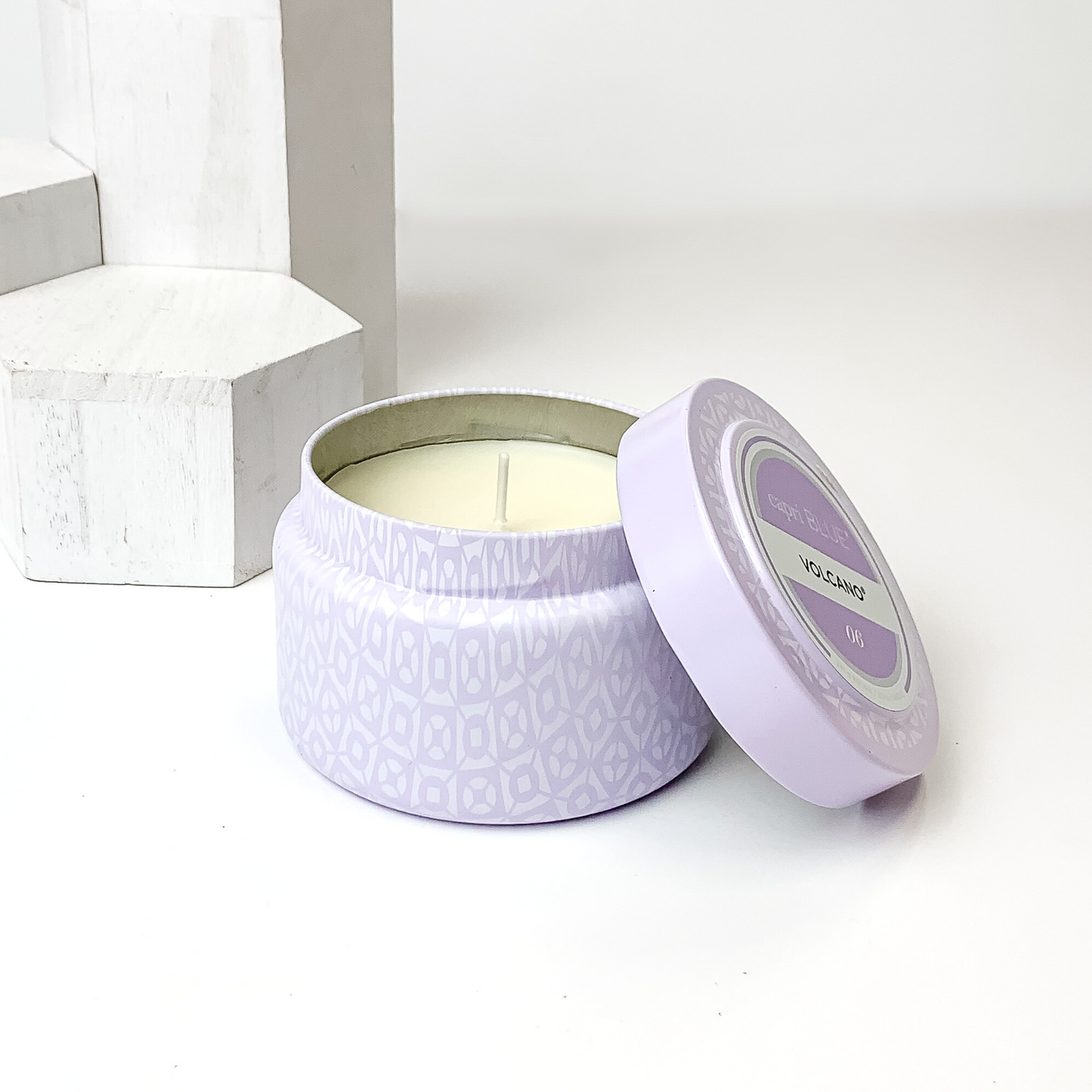 Capri Blue | 8.5 oz. Printed Tin Travel Candle in Digital Lavender | Volcano
