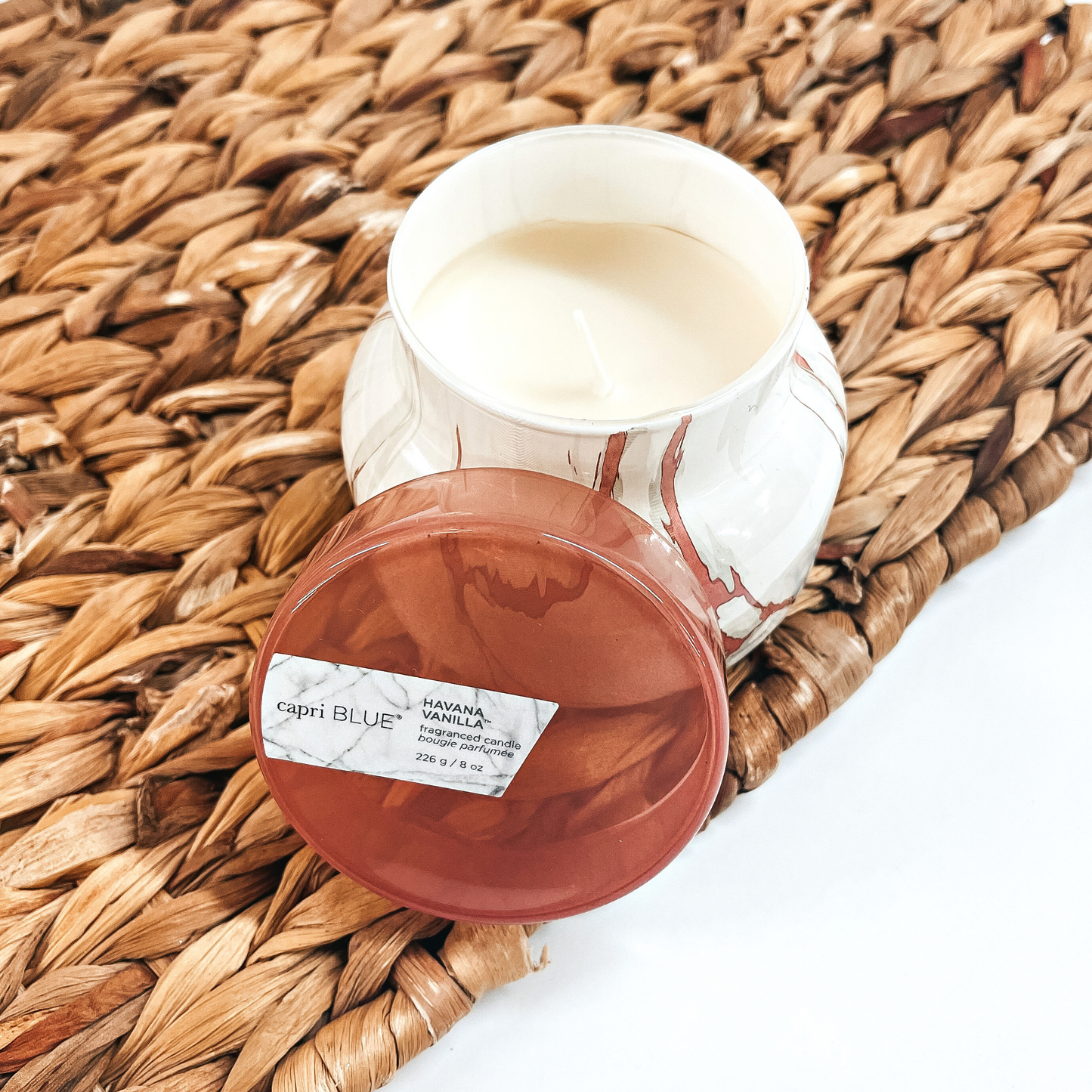 Capri Blue | 8 oz. Marble Petite Jar Candle in Sedona | Havana Vanilla