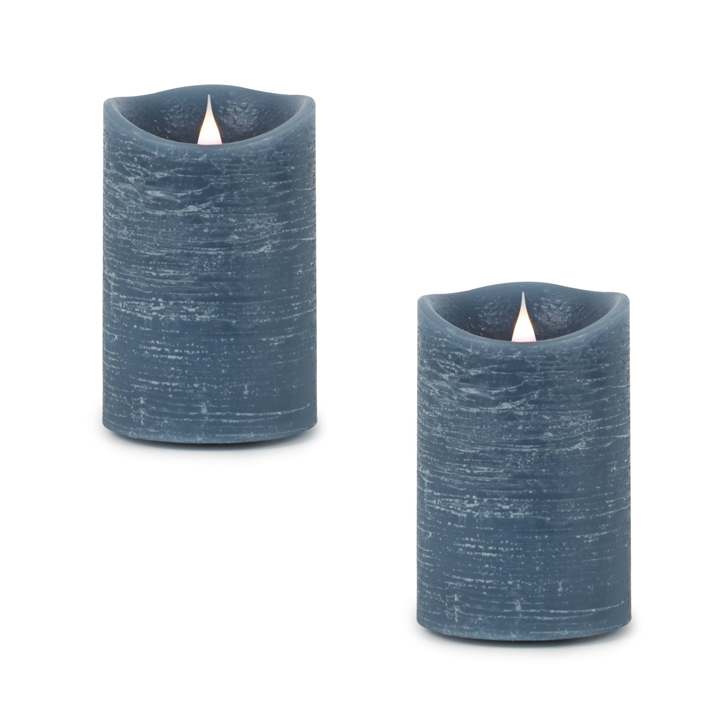Blue Simplux LED Designer Wax Candle with Remote, Set of 2