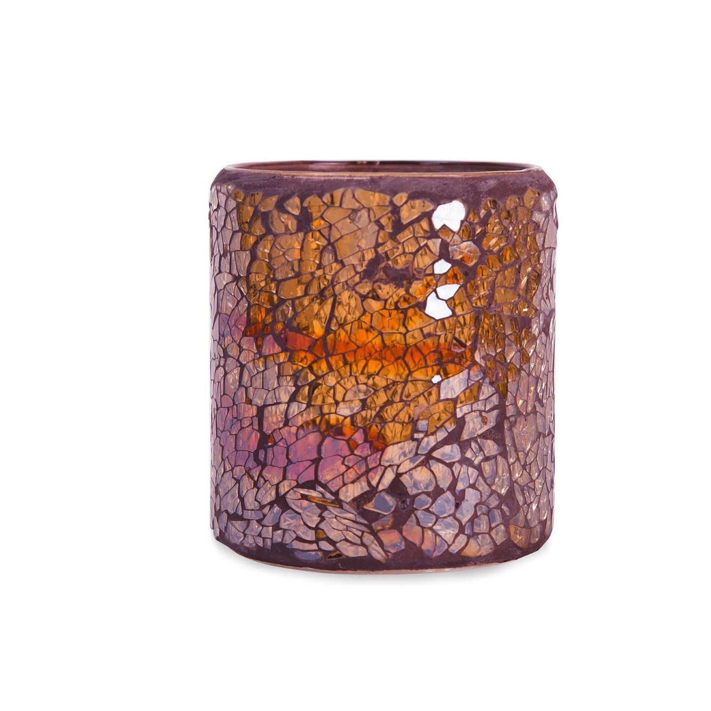 Candles Gold Hollowick Crackle Glass Votive Lamp