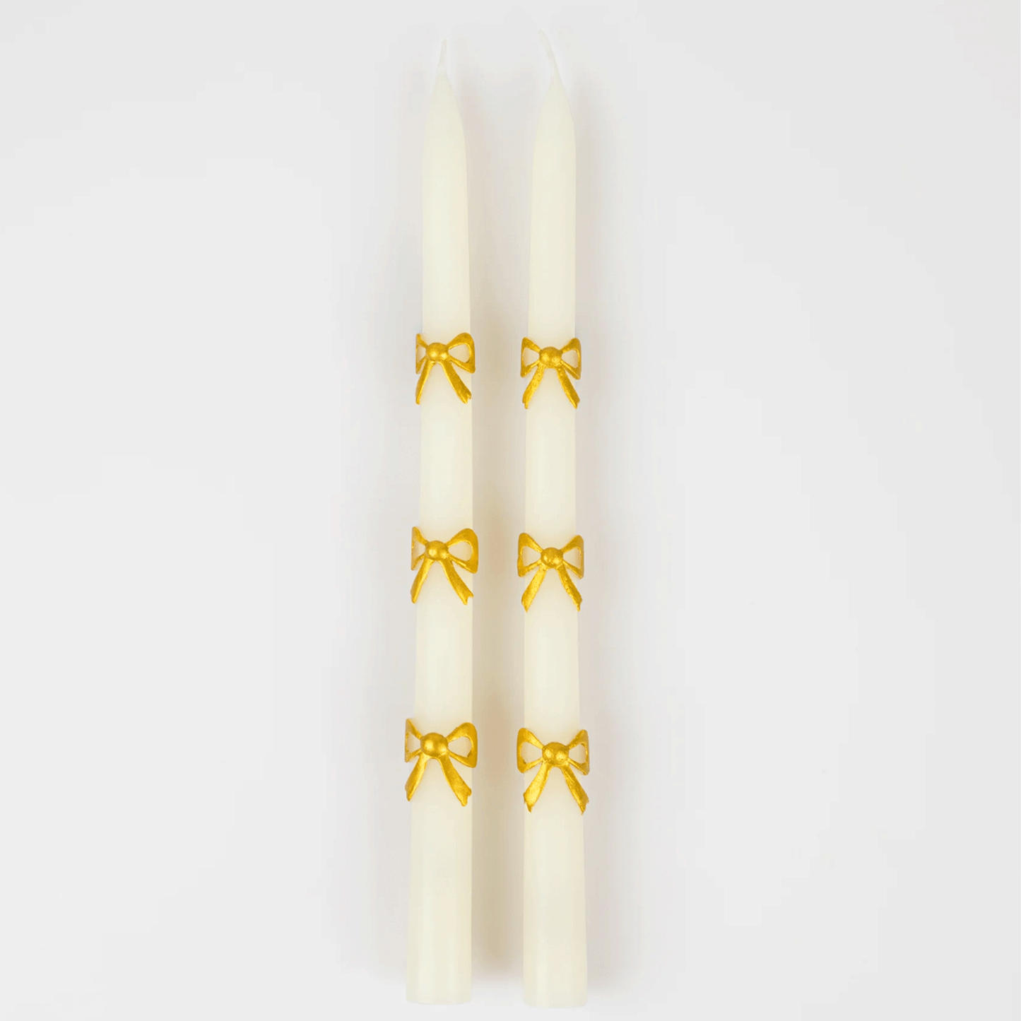 Gold Bow Taper Candles