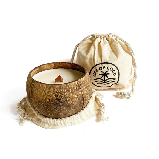 Wood Wick Soy Wax Coconut Candle - Salted Caramel