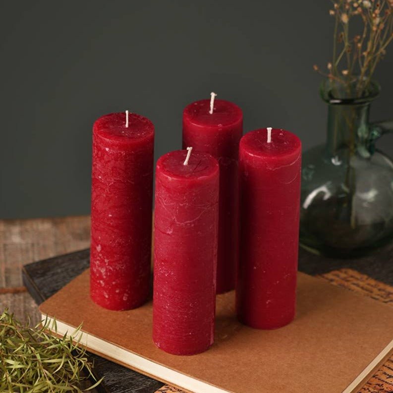 Rustic Pillar Candle, Set of 4