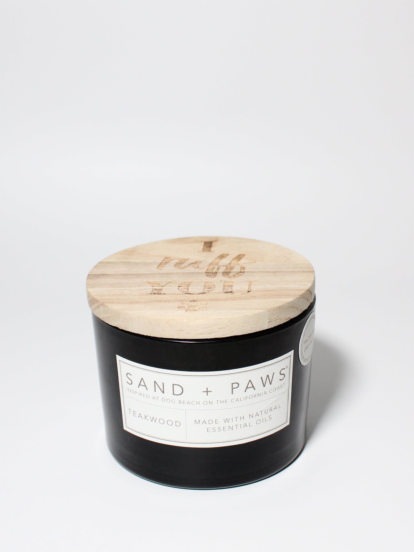 Sand + Paws Teakwood 12 oz scented candle