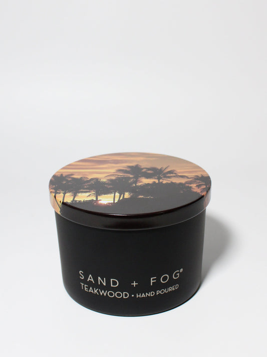 Teakwood 12 oz Black vessel with Photo Palm Trees Landscape Lid Default Title