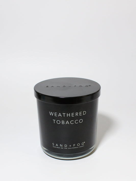 Weathered Tobacco 12 oz scented candle Black vessel with Black lid