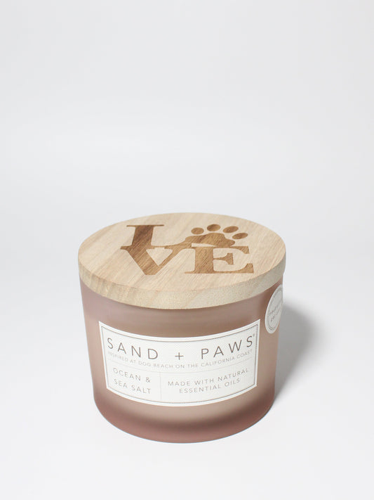 Sand + Paws Ocean & Sea Salt 12 oz scented candle