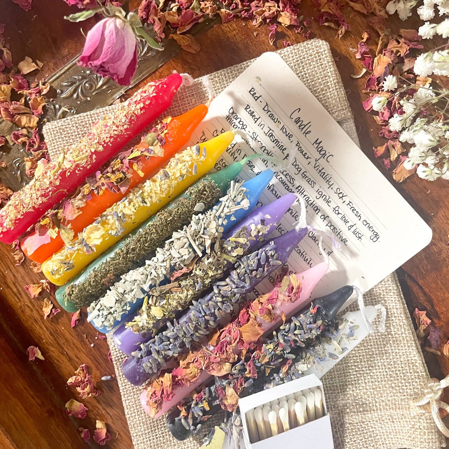 Ritual Herb Rolled Candles For Magic Spells