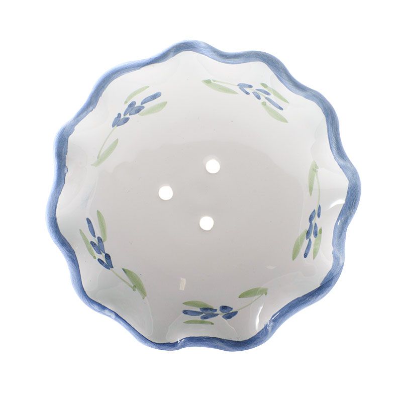 La Lavande Handmade and Handpainted French Round Soap Dish (Lavender, 1 pc)