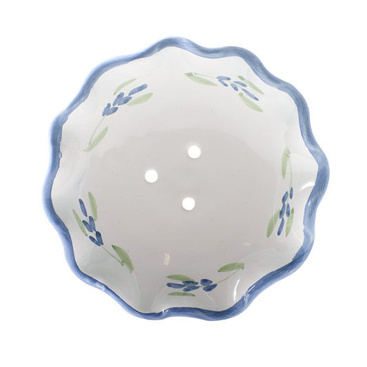 La Lavande Handmade and Handpainted French Round Soap Dish (Lavender, 1 pc)