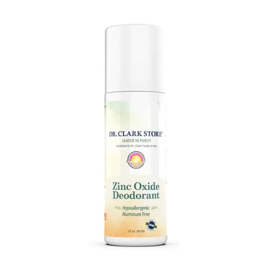 Dr Clark Zinc Oxide Roll-On Deodorant- NO Aluminum, Hypoallergenic, Paraben Free, Fragrance Free. Safe, Natural, & Effective