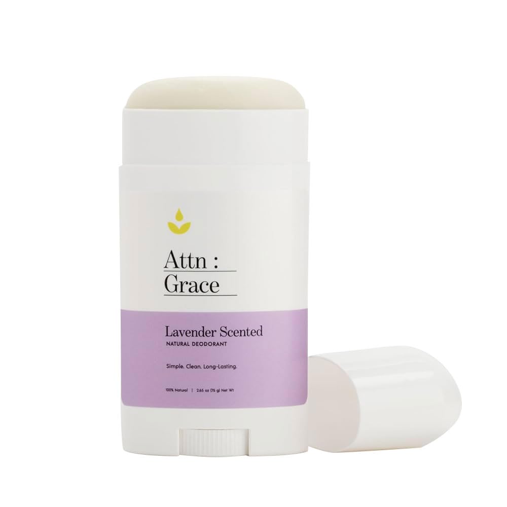 Attn: Grace Aluminum-Free Deodorant - All Natural Long Lasting and All Day Odor and Sweat Protection - No Harsh Chemicals, Vegan, Baking Soda Free, and Cruelty-Free (Lavender)